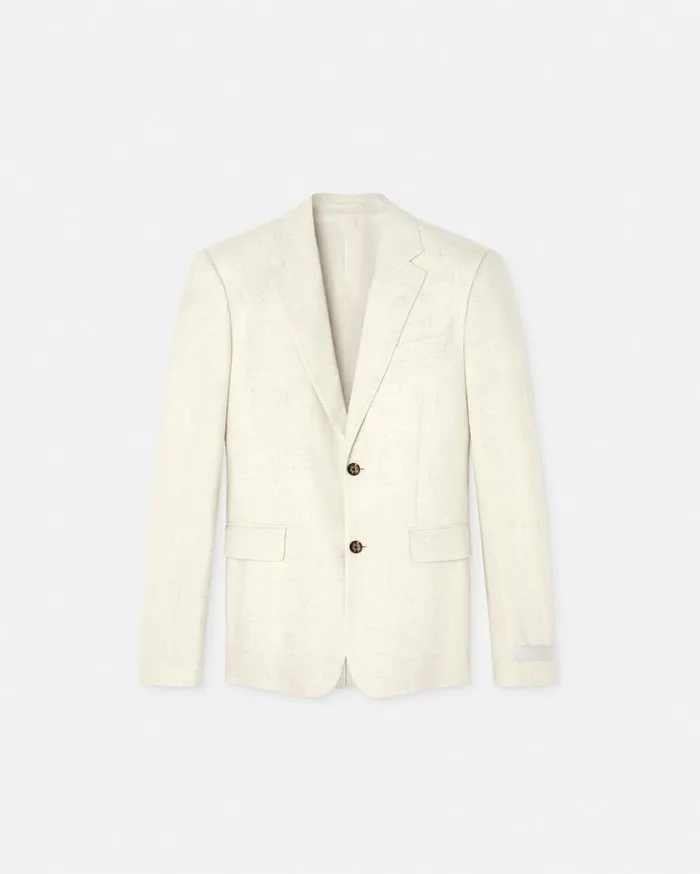 Versace Blazers and Suits Barocco Sea SilkBlend Malfil Blazer Blueprint 8211 Men