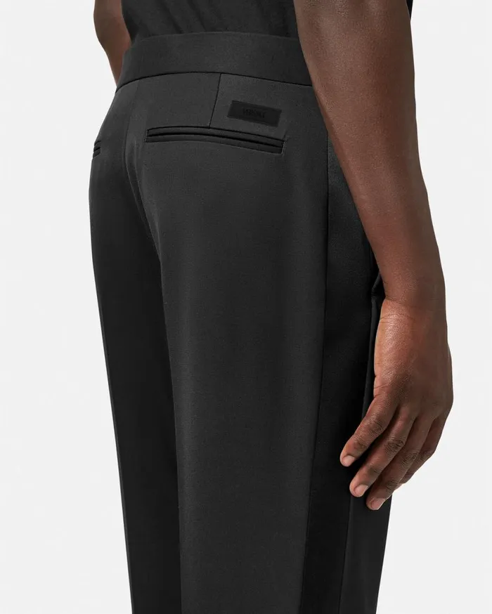 Versace Blazers and Suits Formal SatinBand Pants Black 8211 Men Versace Blazers and Suits Formal SatinBand Pants Black 8211 Men