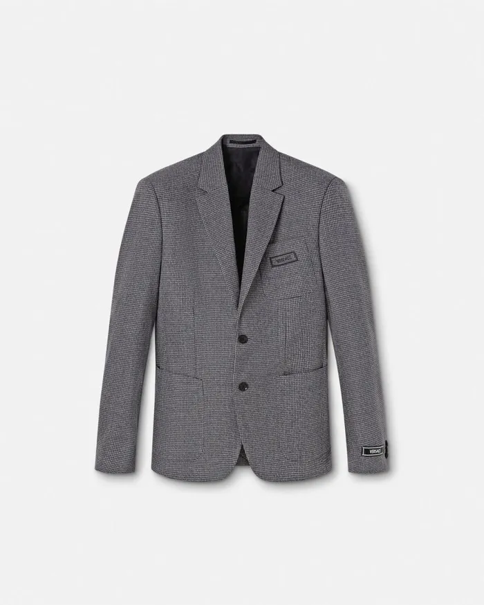 Versace Blazers and Suits Moulin Wool SingleBreasted Blazer Gray 8211 Men