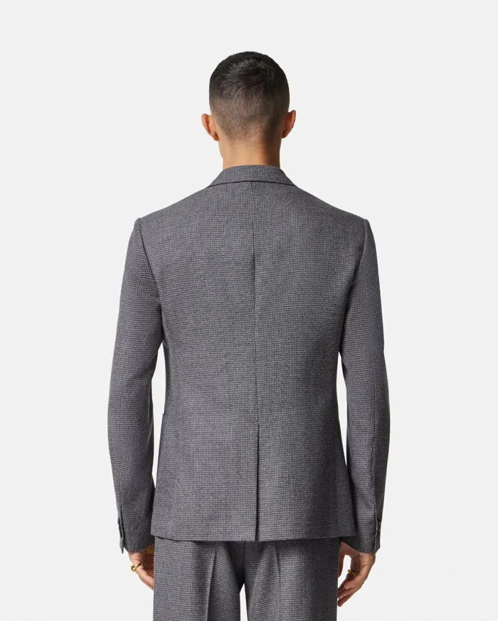 Versace Blazers and Suits Moulin Wool SingleBreasted Blazer Gray 8211 Men