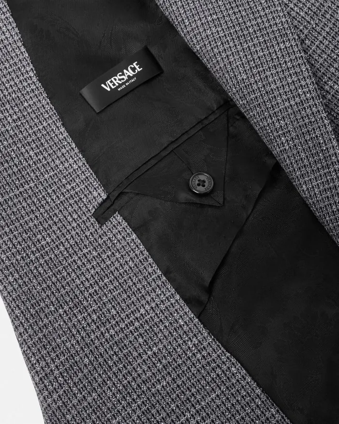 Versace Blazers and Suits Moulin Wool SingleBreasted Blazer Gray 8211 Men