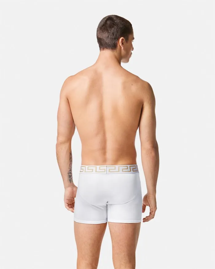 Versace Boxers Greca Border Long Trunks 2Pack Blackwhite 8211 Men