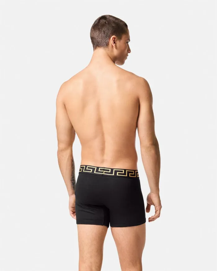 Versace Boxers Greca Border Long Trunks 2Pack Blackwhite 8211 Men