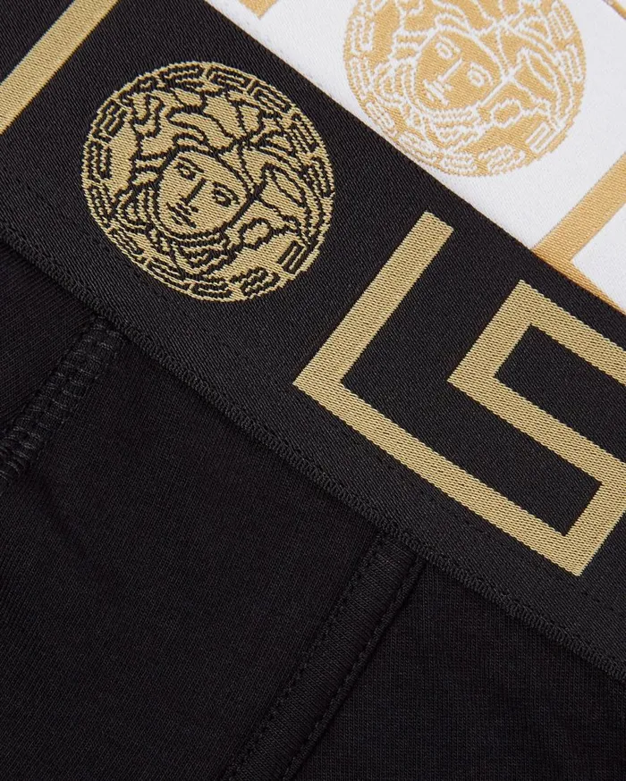 Versace Boxers Greca Border Long Trunks 2Pack Blackwhite 8211 Men