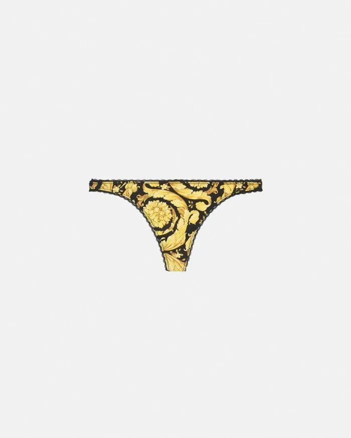 Versace Bras and Briefs Barocco Thong Blackprint 8211 Women