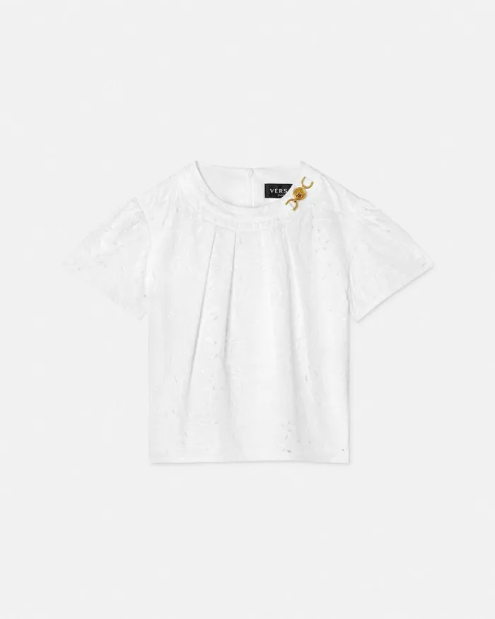 Versace Clothing Barocco Sangallo Kids Shirt White 8211 Children