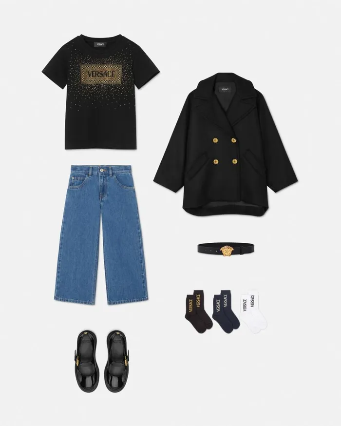 Versace Clothing Crystal 03990s Vintage Logo Kids TShirt Black 8211 Children Versace Clothing Crystal 03990s Vintage Logo Kids TShirt Black 8211 Children