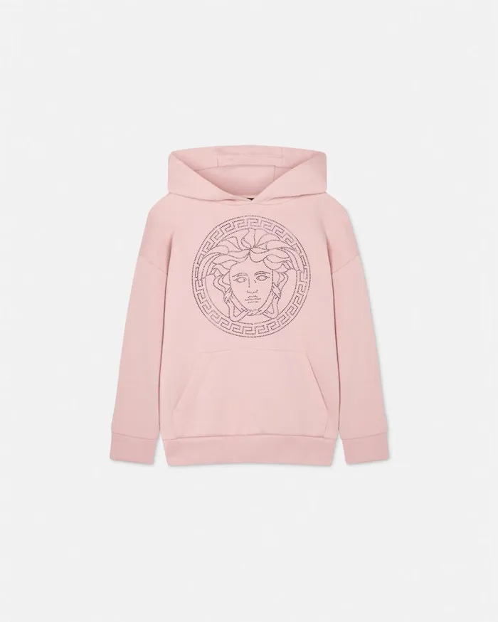 Versace Clothing Crystal Medusa Kids Hoodie Light Pink 8211 Children