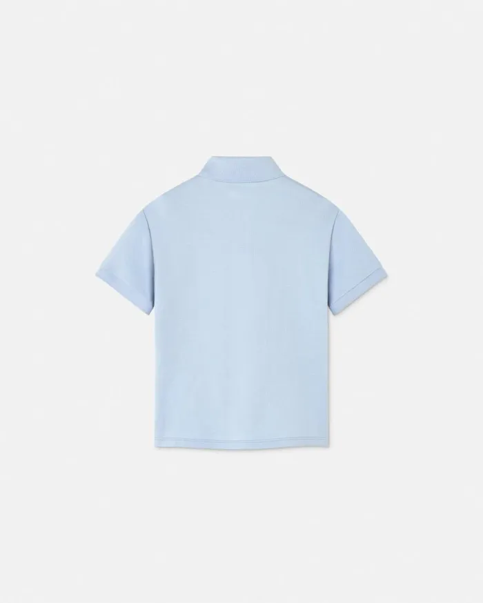 Versace Clothing Embroidered Medusa Kids Polo Shirt Light Blue 8211 Children