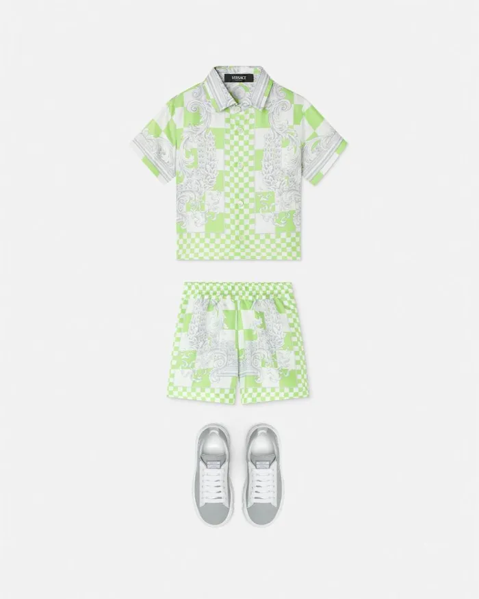 Versace Clothing Medusa Contrasto Baby Shorts Greenprint 8211 Children Versace Clothing Medusa Contrasto Baby Shorts Greenprint 8211 Children