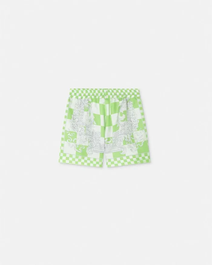 Versace Clothing Medusa Contrasto Baby Shorts Greenprint 8211 Children Versace Clothing Medusa Contrasto Baby Shorts Greenprint 8211 Children
