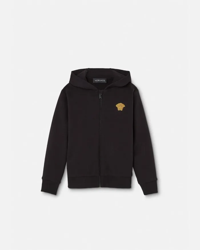 Versace Clothing Medusa Kids Zip Hoodie Black 8211 Children