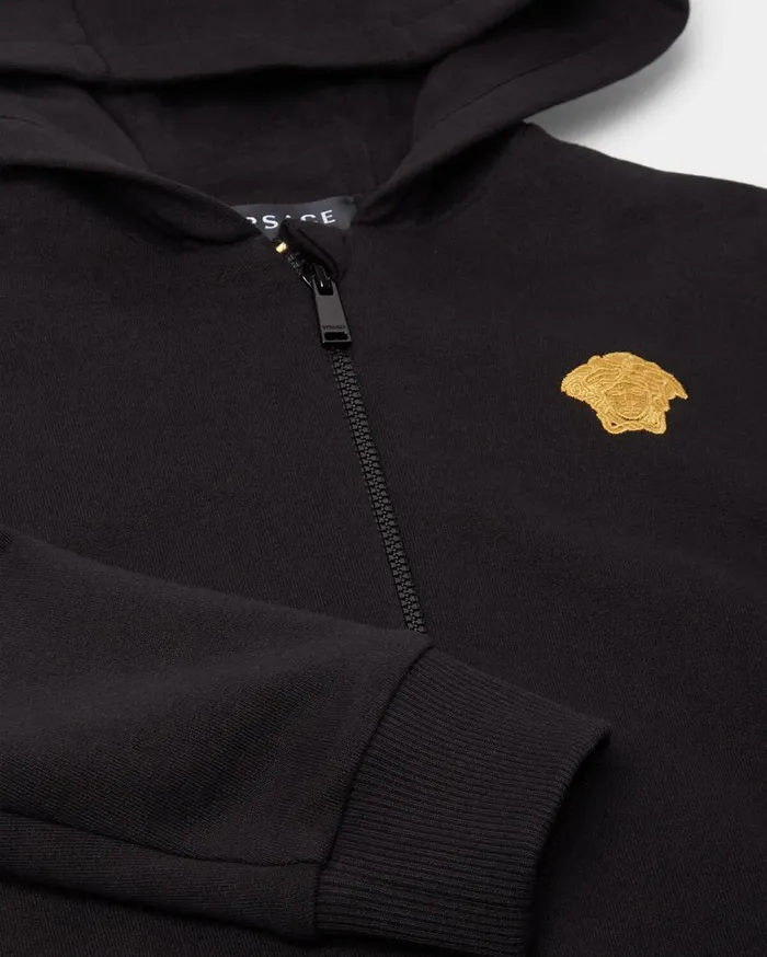 Versace Clothing Medusa Kids Zip Hoodie Black 8211 Children