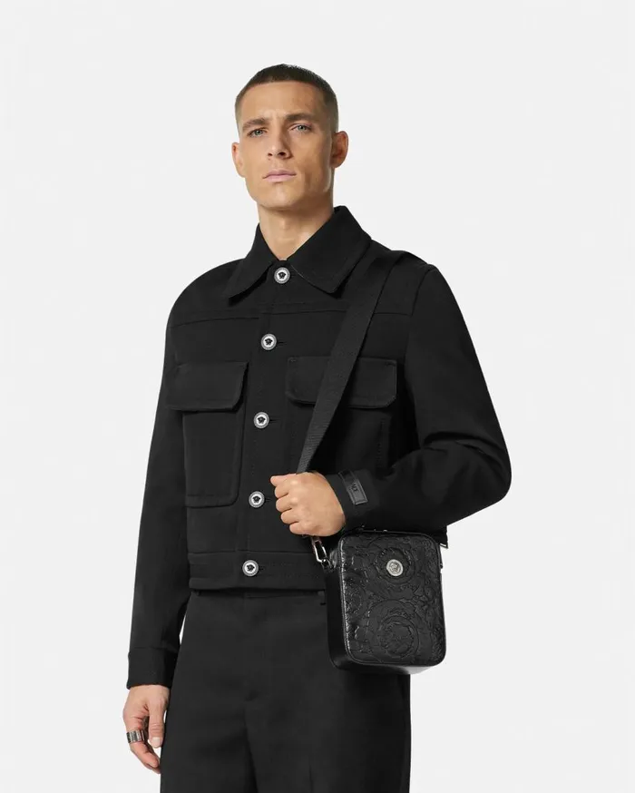 Versace Crossbody and Messengers Medusa Biggie Barocco Crossbody Bag Black 8211 Men Versace Crossbody and Messengers Medusa Biggie Barocco Crossbody Bag Black 8211 Men