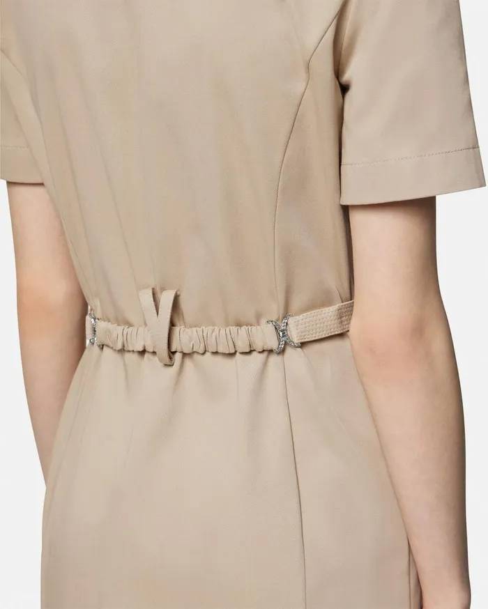 Versace Dresses Cargo Gabardine Mini Shirt Dress Beige 8211 Women