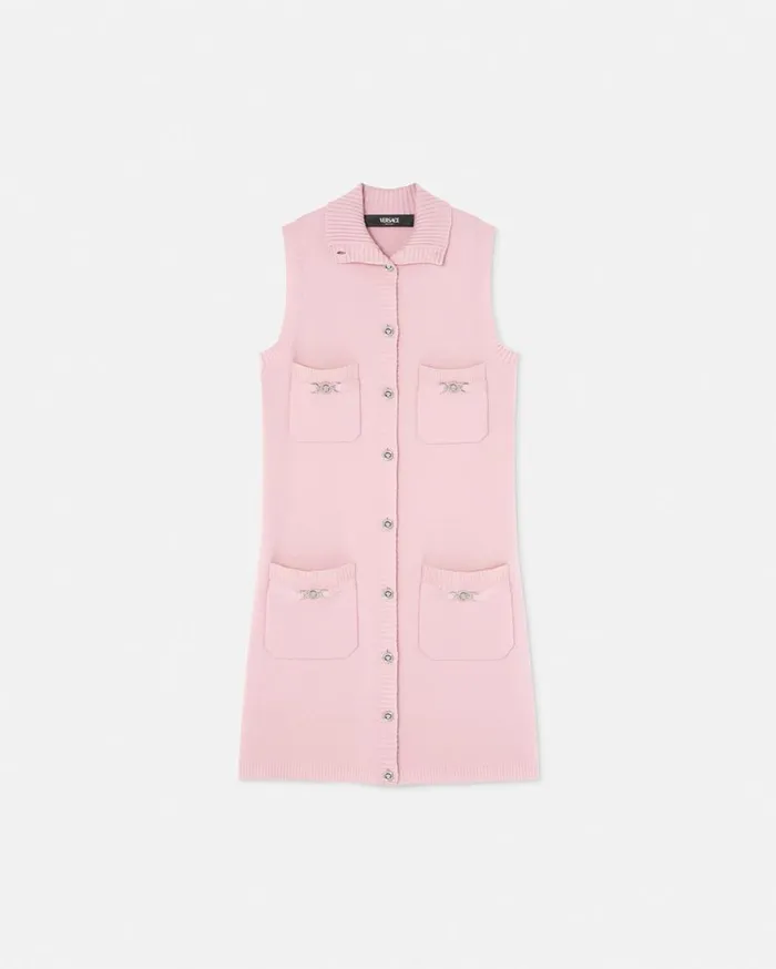 Versace Dresses CashmereBlend Shift Knit Mini Dress Light Pink 8211 Women