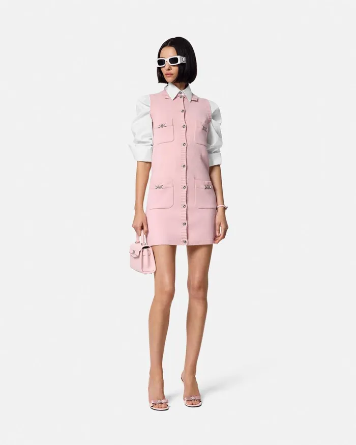 Versace Dresses CashmereBlend Shift Knit Mini Dress Light Pink 8211 Women Versace Dresses CashmereBlend Shift Knit Mini Dress Light Pink 8211 Women