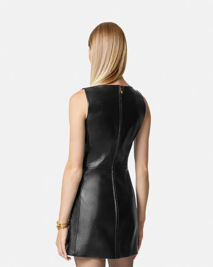 Versace Dresses Leather Shift Mini Dress Black 8211 Women