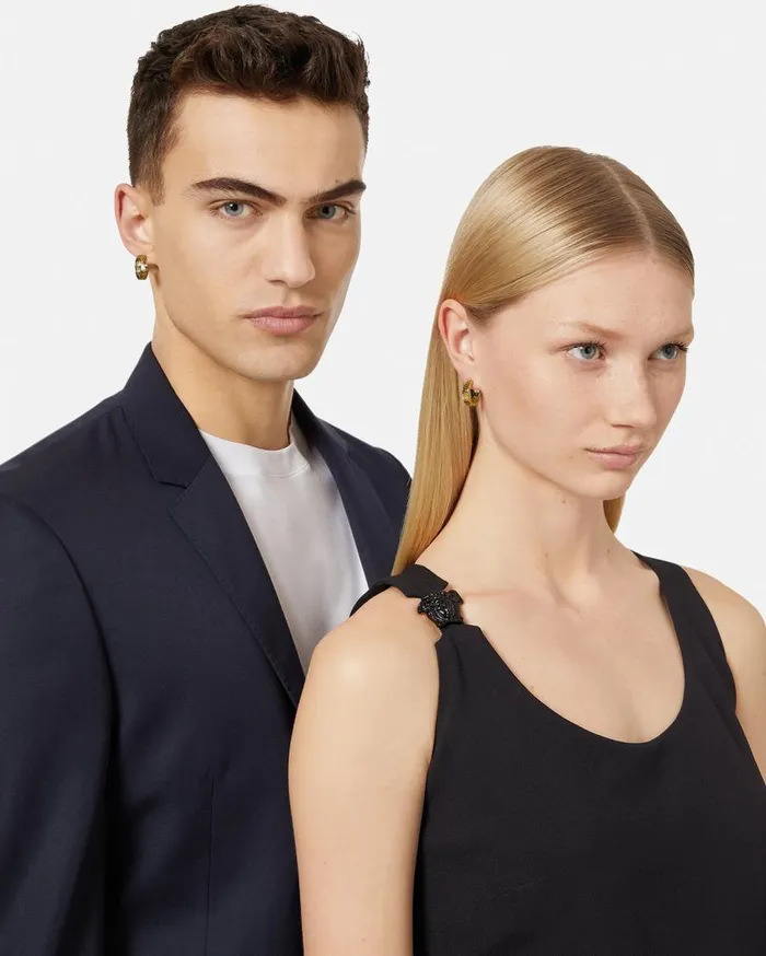 Versace Earrings Greca Hoop Earrings Light Gold 8211 WomenMen Versace Earrings Greca Hoop Earrings Light Gold 8211 WomenMen