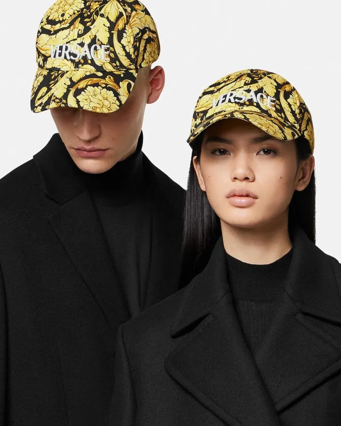 Versace Hats and Caps Barocco Logo Baseball Cap Blackprint 8211 WomenMen Versace Hats and Caps Barocco Logo Baseball Cap Blackprint 8211 WomenMen