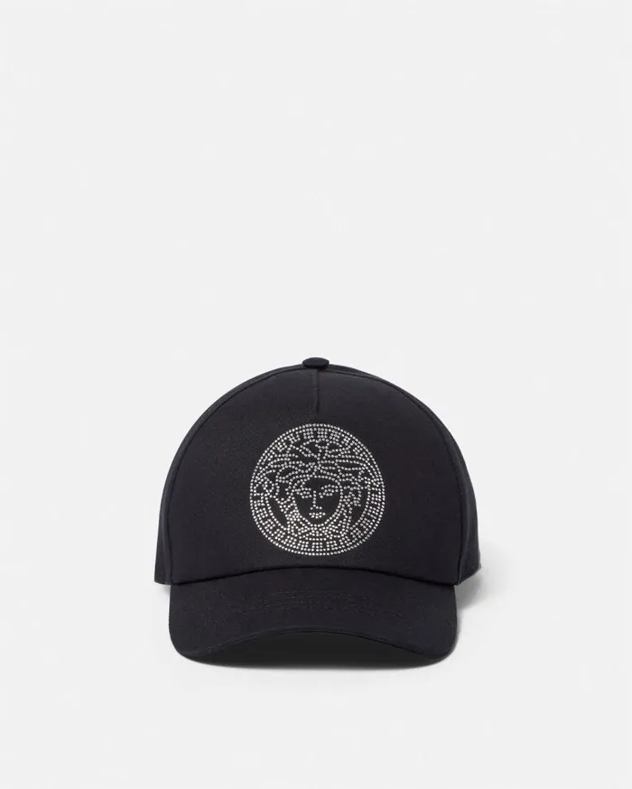 Versace Hats and Caps Studded Medusa Baseball Cap Black 8211 WomenMen