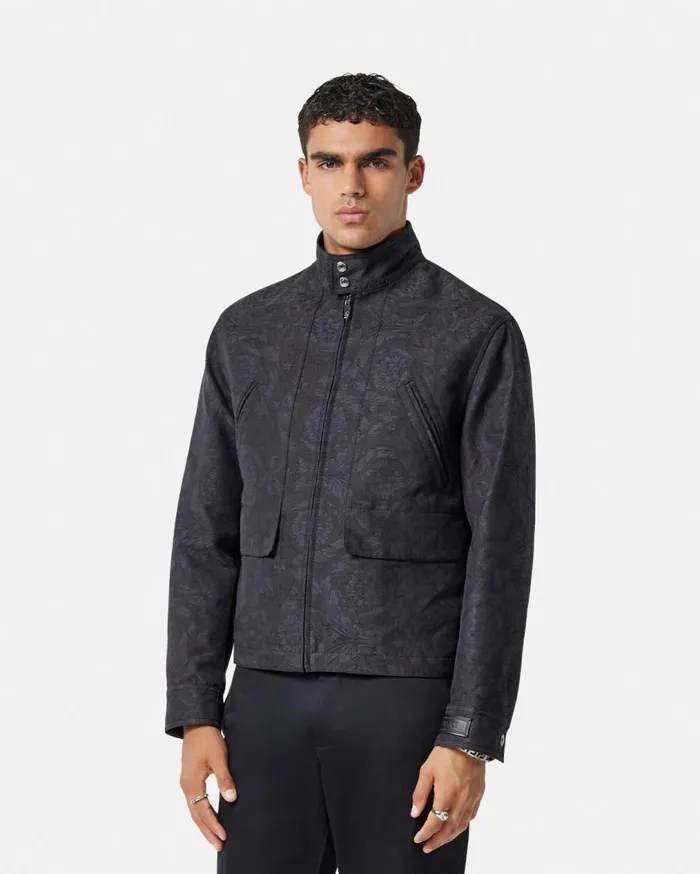 Versace Jackets and Coats Barocco Jacquard Blouson Jacket Gray 8211 Men Versace Jackets and Coats Barocco Jacquard Blouson Jacket Gray 8211 Men