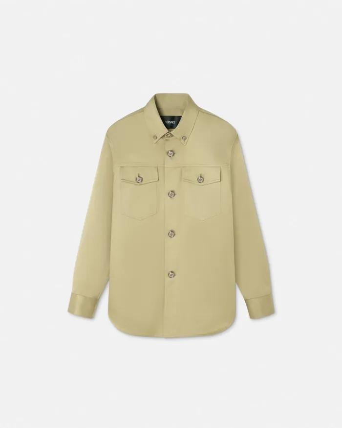 Versace Jackets and Coats Gabardine Overshirt Beige 8211 Men