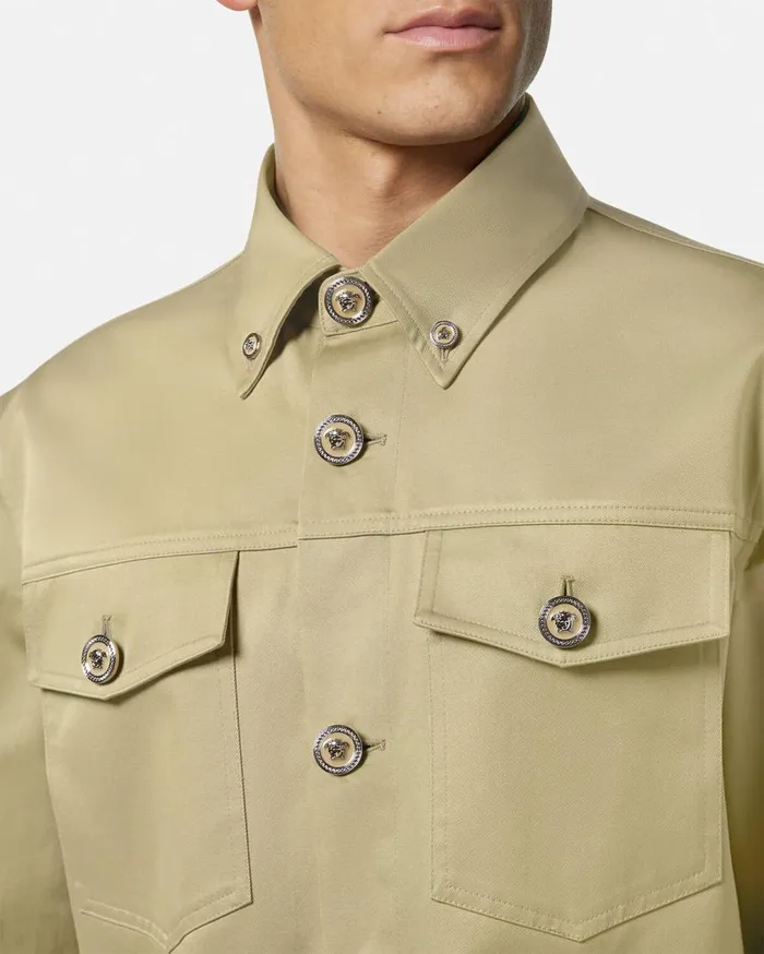 Versace Jackets and Coats Gabardine Overshirt Beige 8211 Men Versace Jackets and Coats Gabardine Overshirt Beige 8211 Men