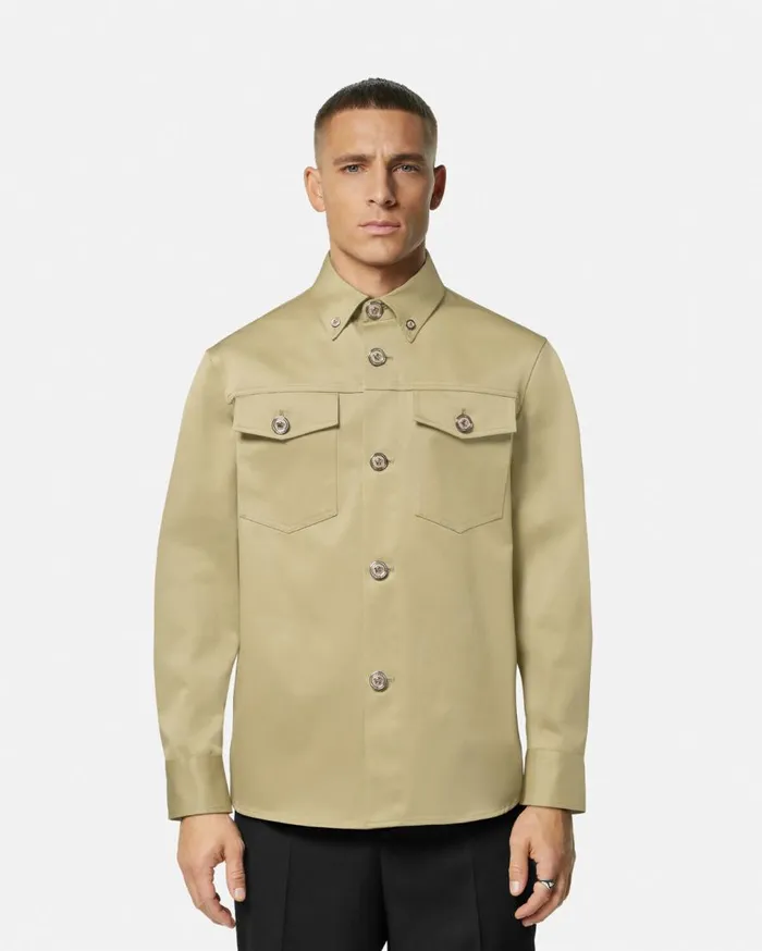 Versace Jackets and Coats Gabardine Overshirt Beige 8211 Men Versace Jackets and Coats Gabardine Overshirt Beige 8211 Men