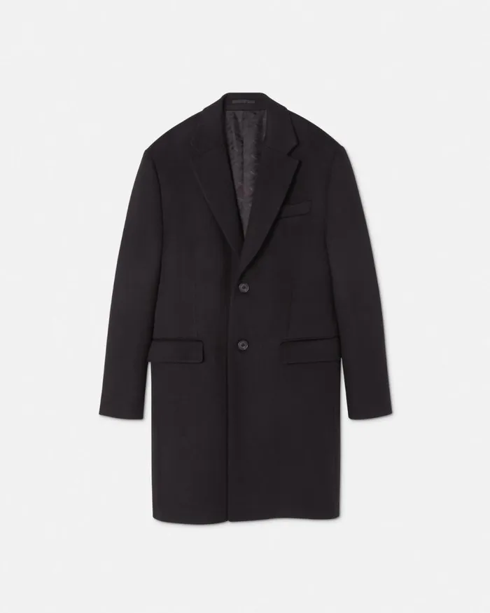 Versace Jackets and Coats SingleBreasted Coat Black 8211 Men