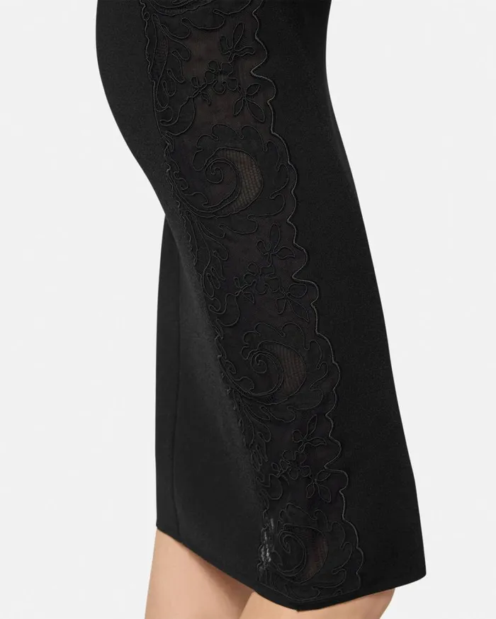 Versace Knitwear Barocco Lace Knit Midi Skirt Black 8211 Women Versace Knitwear Barocco Lace Knit Midi Skirt Black 8211 Women
