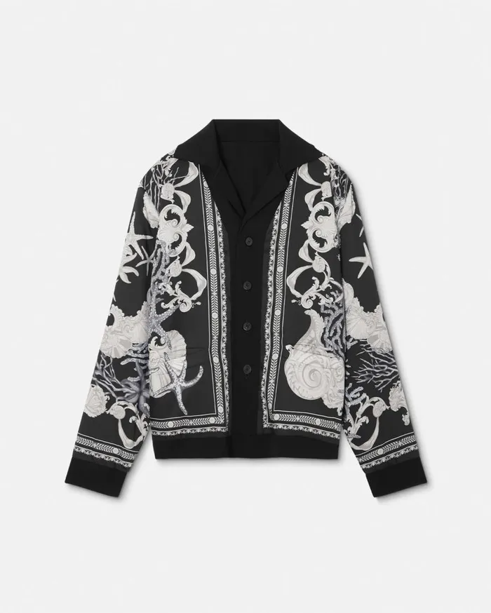 Versace Knitwear Barocco Sea Reversible Cardigan Black 8211 Men