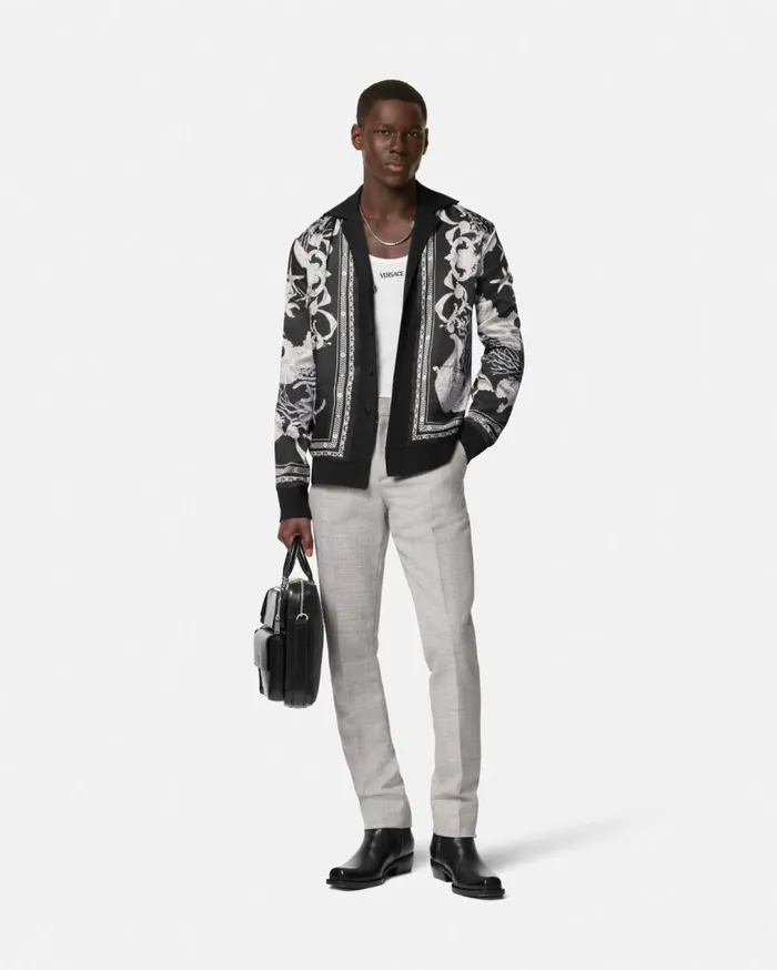 Versace Knitwear Barocco Sea Reversible Cardigan Black 8211 Men Versace Knitwear Barocco Sea Reversible Cardigan Black 8211 Men