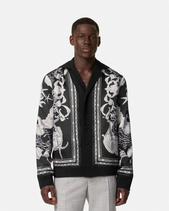 Versace Knitwear Barocco Sea Reversible Cardigan Black 8211 Men Versace Knitwear Barocco Sea Reversible Cardigan Black 8211 Men