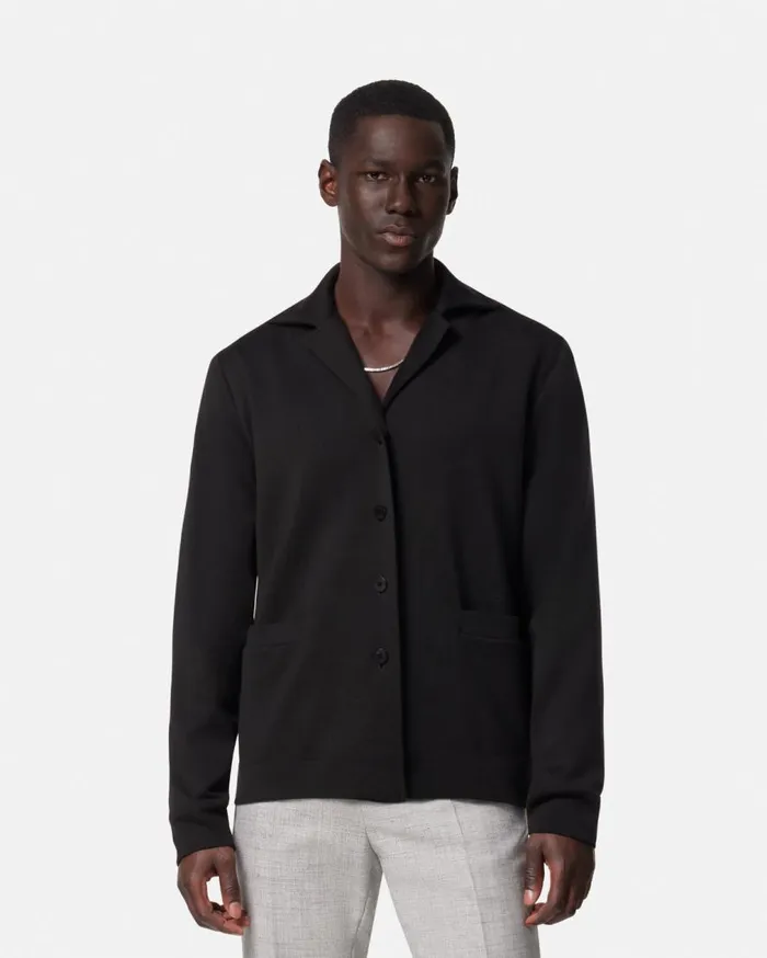 Versace Knitwear Barocco Sea Reversible Cardigan Black 8211 Men Versace Knitwear Barocco Sea Reversible Cardigan Black 8211 Men