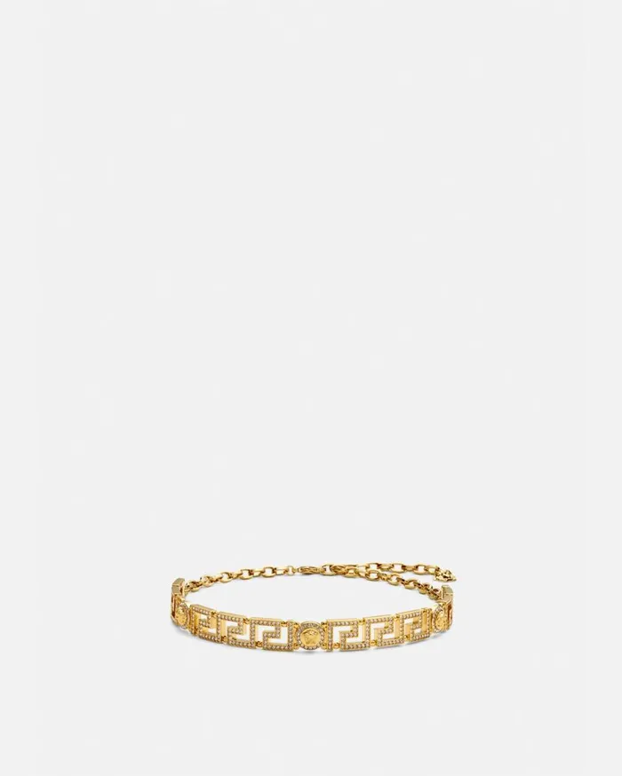 Versace Necklaces Crystal Medusa Greca Choker Necklace Gold 8211 Women