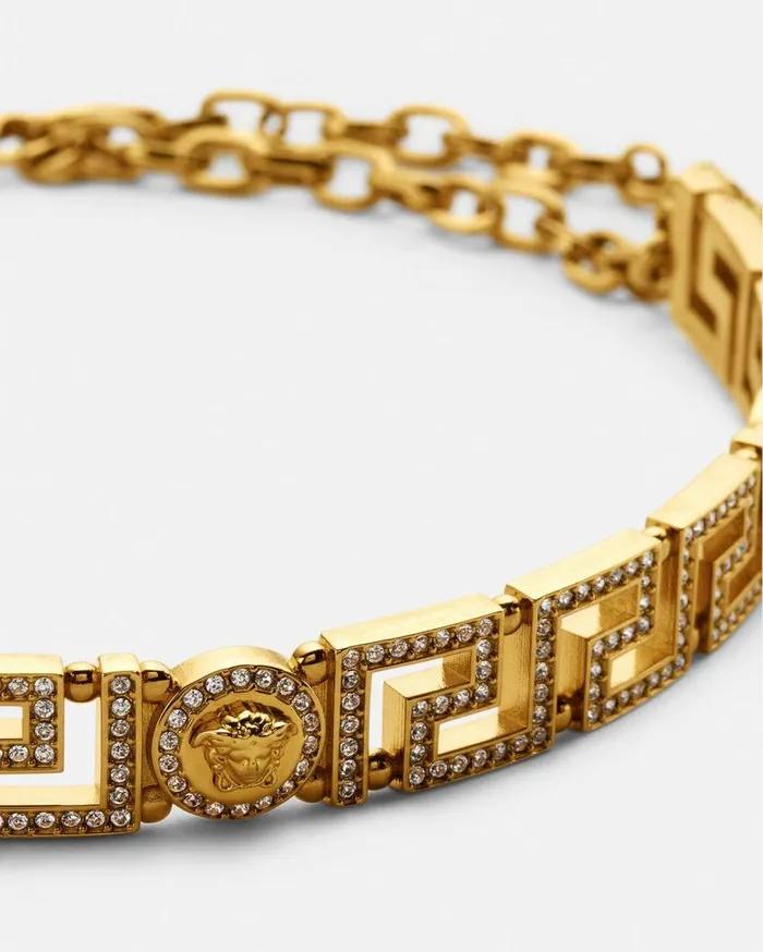 Versace Necklaces Crystal Medusa Greca Choker Necklace Gold 8211 Women Versace Necklaces Crystal Medusa Greca Choker Necklace Gold 8211 Women