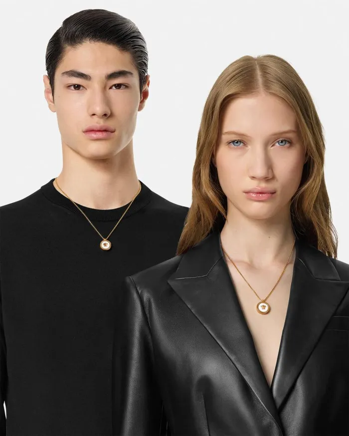 Versace Necklaces Enamel Medusa Necklace White 8211 WomenMen Versace Necklaces Enamel Medusa Necklace White 8211 WomenMen