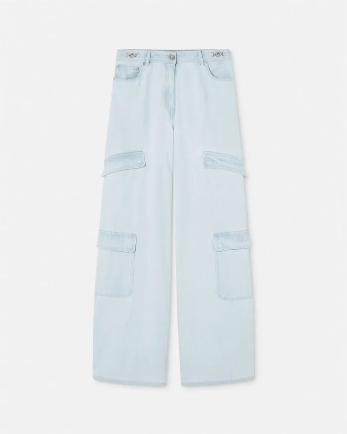 Versace Pants and Shorts Cargo Jeans Light Blue 8211 Women