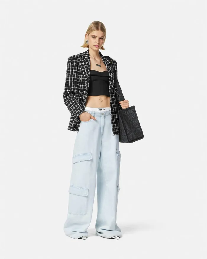 Versace Pants and Shorts Cargo Jeans Light Blue 8211 Women