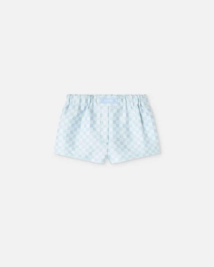 Versace Pants and Shorts Contrasto Duchesse Boxer Shorts Whiteblue 8211 Women