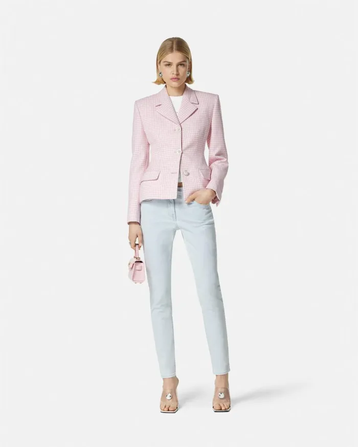 Versace Pants and Shorts Medusa 03995 Skinny Jeans Light Blue 8211 Women