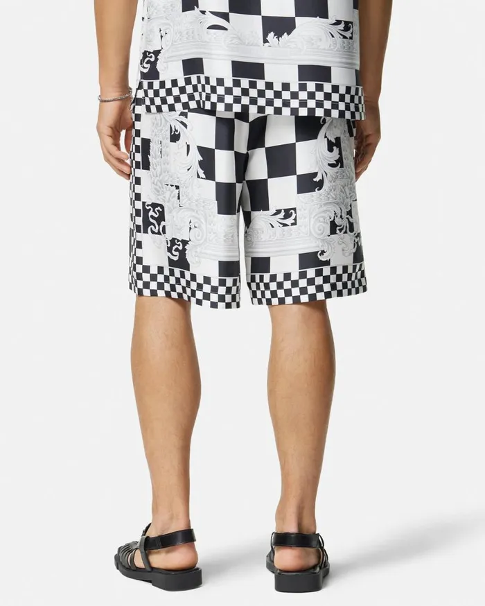 Versace Pants and Shorts Medusa Contrasto Silk Shorts Blackprint 8211 Men Versace Pants and Shorts Medusa Contrasto Silk Shorts Blackprint 8211 Men