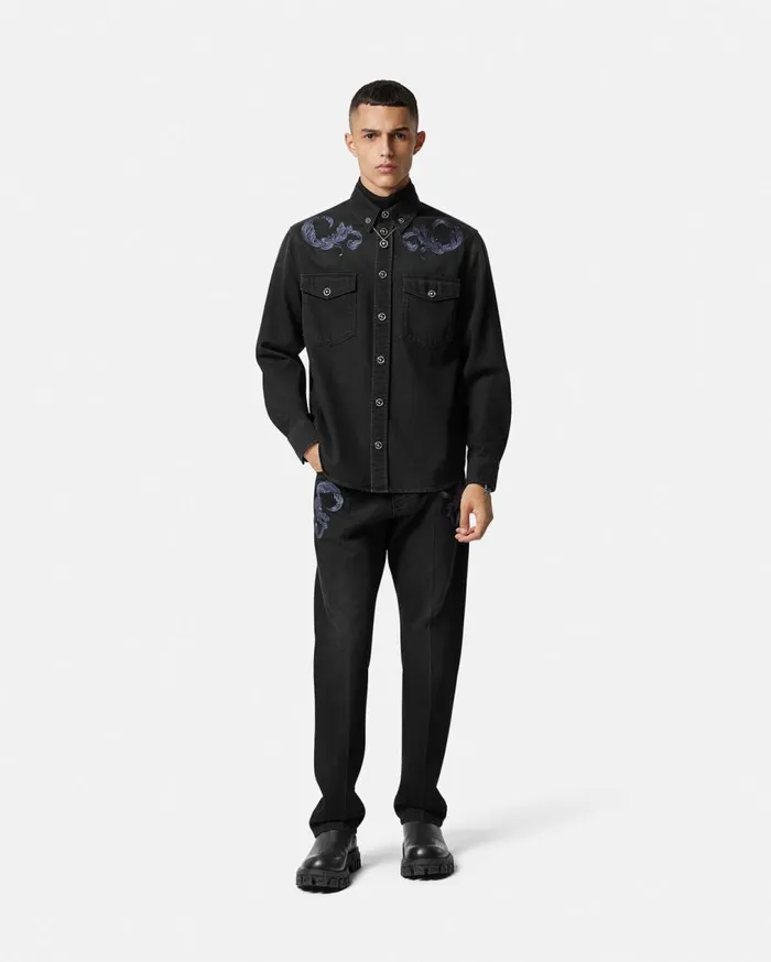 Versace Pants and Shorts Regular Fit Barocco Jeans Black 8211 Men Versace Pants and Shorts Regular Fit Barocco Jeans Black 8211 Men