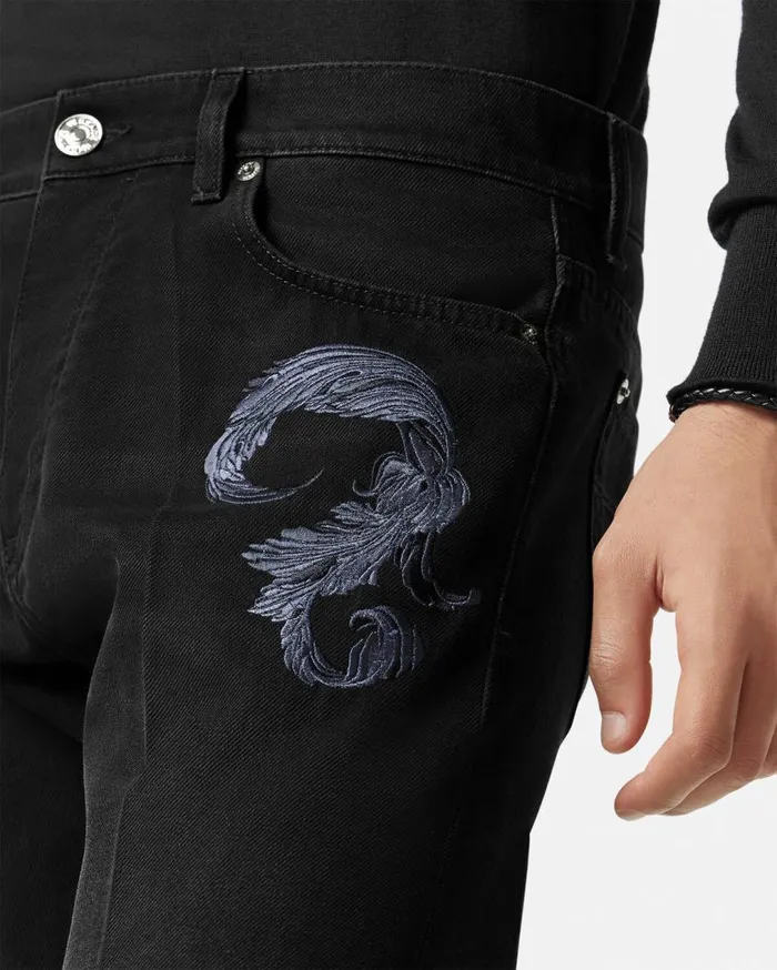 Versace Pants and Shorts Regular Fit Barocco Jeans Black 8211 Men Versace Pants and Shorts Regular Fit Barocco Jeans Black 8211 Men