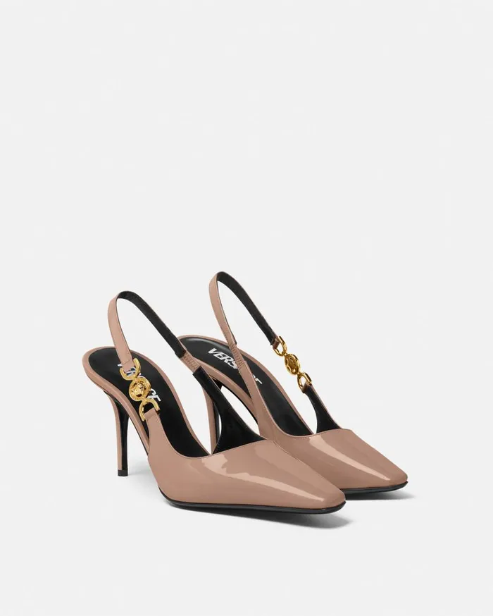 Versace Pumps and Slingbacks Medusa 03995 Slingback Pumps 85 Mm Brown 8211 Women Versace Pumps and Slingbacks Medusa 03995 Slingback Pumps 85 Mm Brown 8211 Women