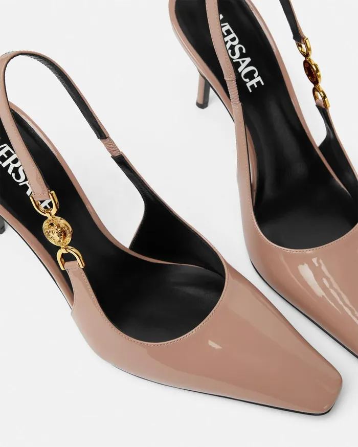 Versace Pumps and Slingbacks Medusa 03995 Slingback Pumps 85 Mm Brown 8211 Women Versace Pumps and Slingbacks Medusa 03995 Slingback Pumps 85 Mm Brown 8211 Women