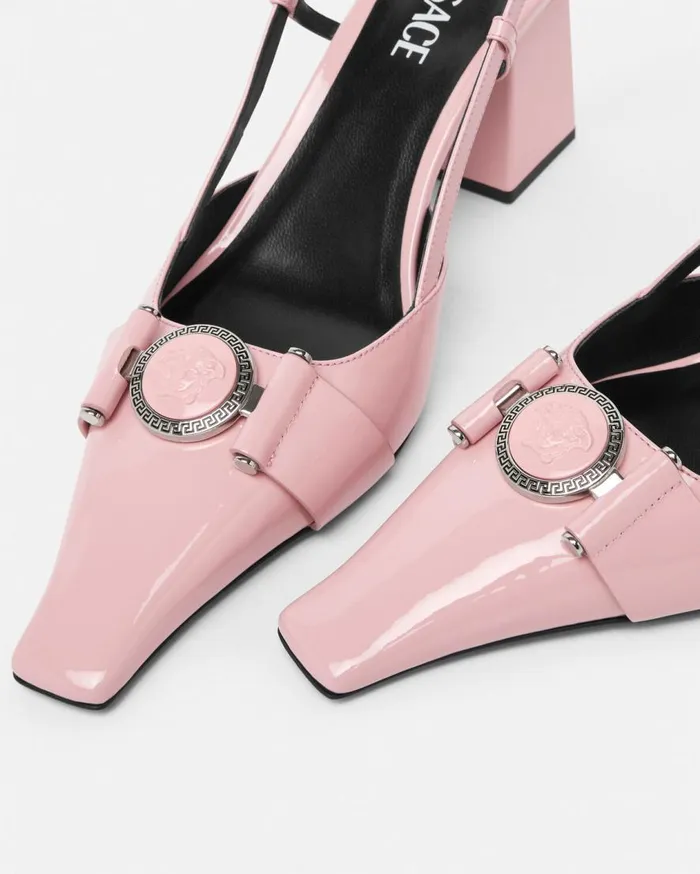 Versace Pumps and Slingbacks Medusa Buckle Patent Slingback Pumps 70 Mm Light Pink 8211 Women Versace Pumps and Slingbacks Medusa Buckle Patent Slingback Pumps 70 Mm Light Pink 8211 Women