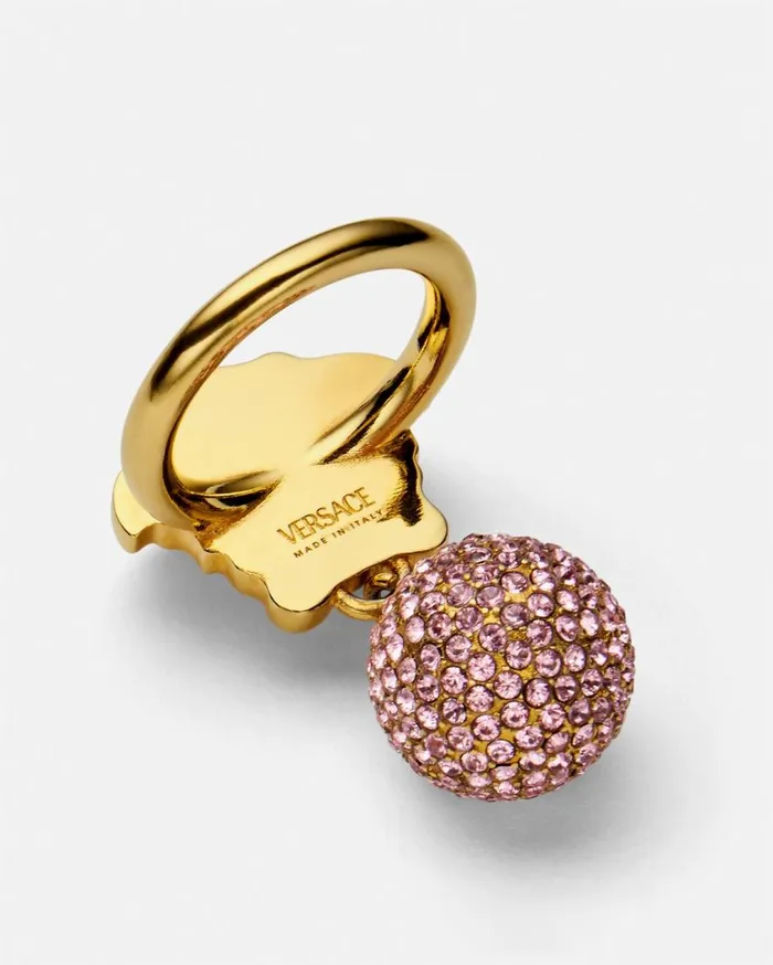 Versace Rings Crystal Medusa Sphere Ring Pinkgold 8211 Women