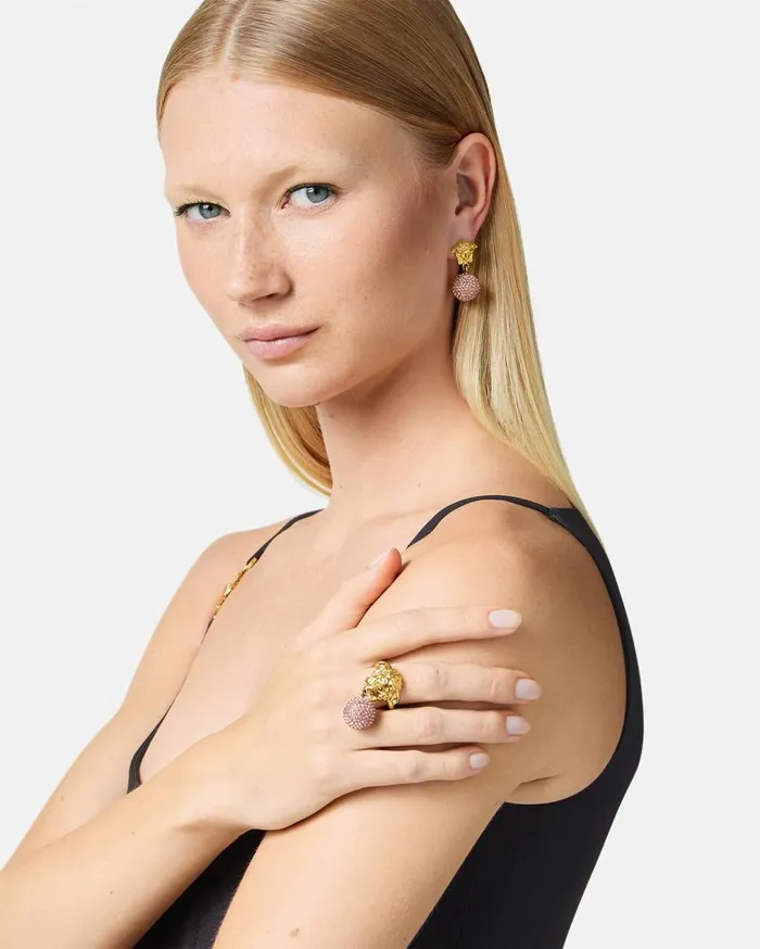 Versace Rings Crystal Medusa Sphere Ring Pinkgold 8211 Women